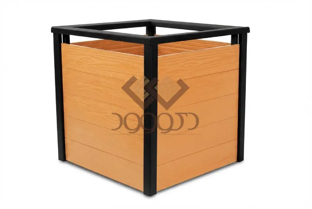 Wood-plastic trash can سطل زباله چوب پلاست