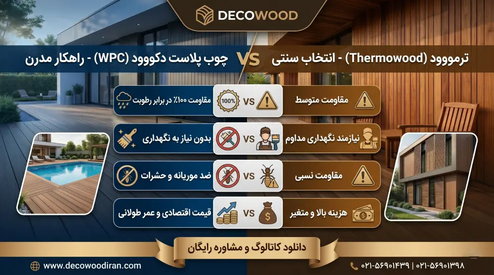 تفاوت چوب پلاست و ترمووود