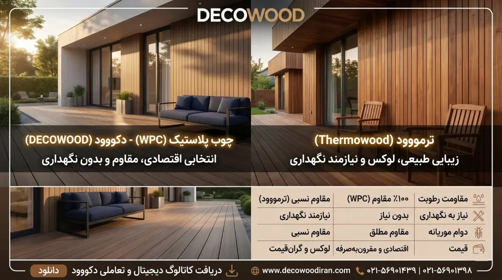 مقایسه جامع چوب پلاست و ترمووود